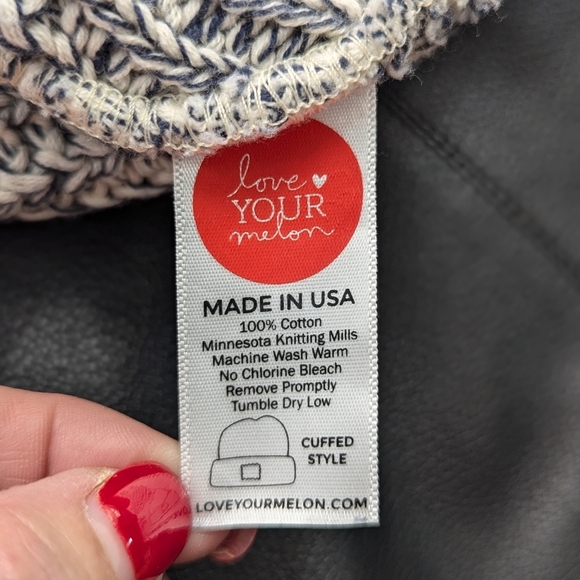 Love Your Melon Beanie Hat Cuffed Cotton Knit Logo Patch Unisex - Picture 5 of 5